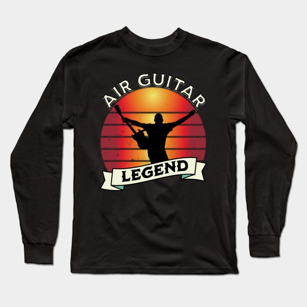 Air Guitar Legend Long Sleeve T-Shirt by RockReflections